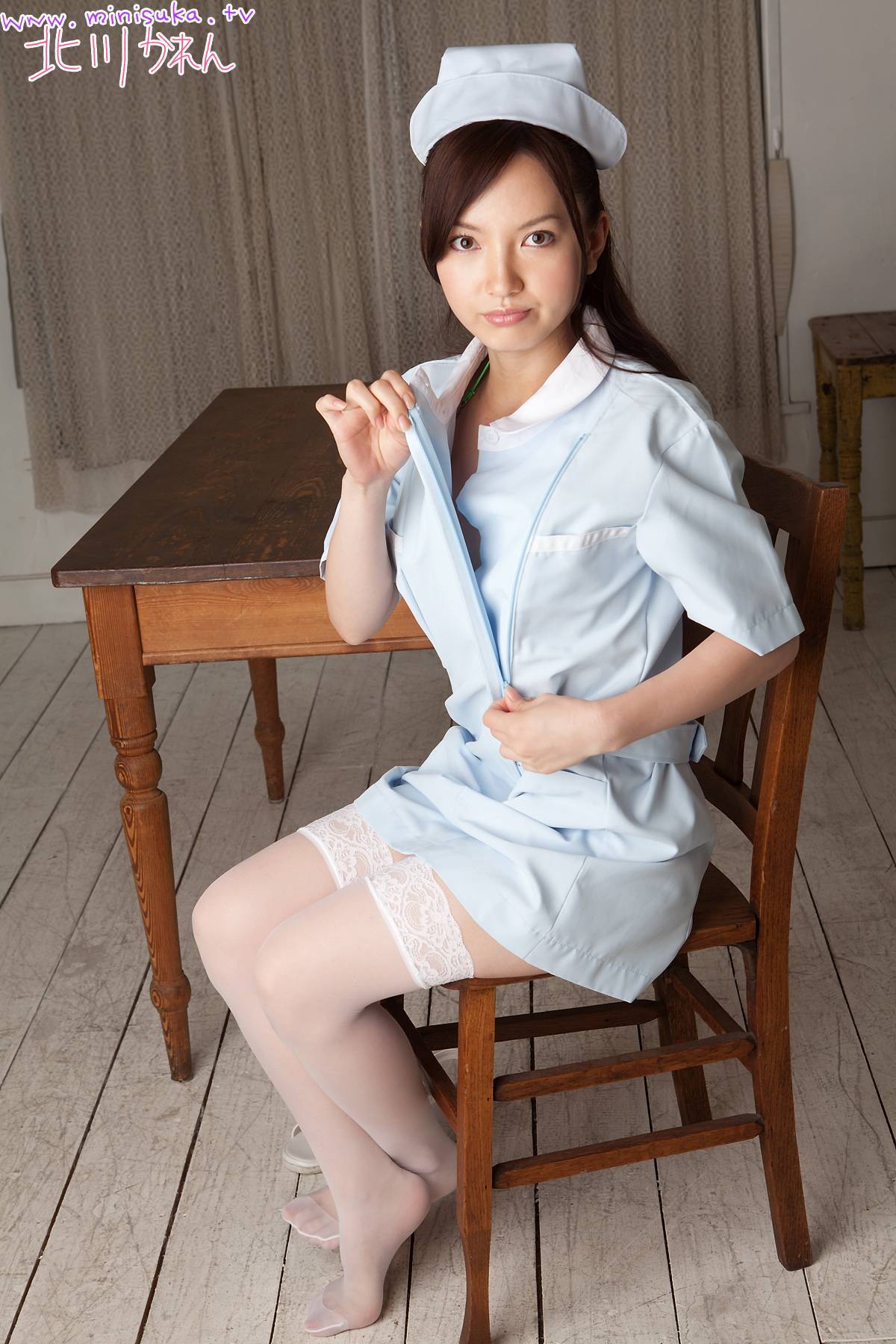 白ビキニギャラリー [Minisuka.tv] Karen Kitagawa 日本制服美女写真